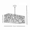 NG Lighting Kremasto Fotistiko Rag Xeiropoiito Metalliko Skouria Trifoto E27 70x70cm 2027080